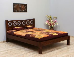 łóżko kolonialne indyjskie lite drewno palisander indyjski