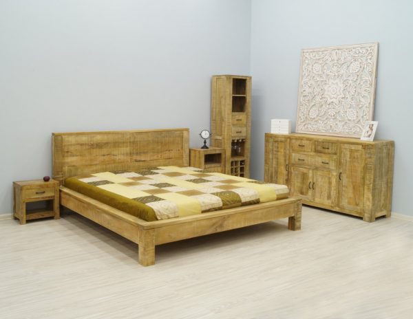 łóżko kolonialne loft lite drewno mango industrialne nowoczesne