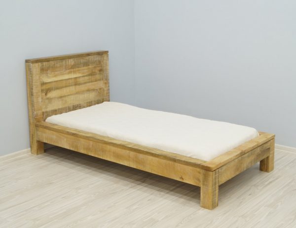 łóżko pojedyncze kolonialne lite drewno egzotyczne orientalne mango loft