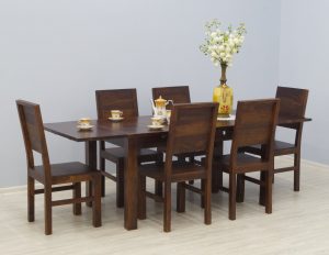 stoł krzesła lite drewno palisander indyjski rozkładany dostawki zestaw komplet masywny