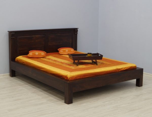 łóżko ręcznie rzeźbione kolonialne egzotyczne lite drewno palisander indyjski