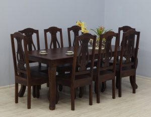 komplet obiadowy kolonialny ręcznie rzeźbiony stół krzesła lite drewno palisander indyjski