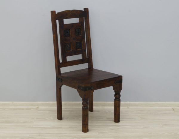 krzesło kolonialne indyjskie lite drewno akacja indyjska ręcznie rzeźbione