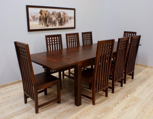 stół kolonialny rozkładany krzesła lite drewno palisander indyjski styl nowoczesny