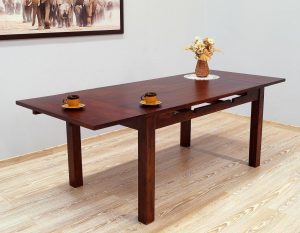 stół kolonialny rozkładany z dostawkami nowoczesny lite drewno palisander indyjski ciemny brąz