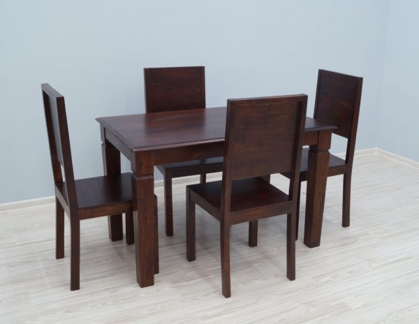 Komplet obiadowy kolonialny stół + 4 krzesła z litego drewna palisandru indyjskiego