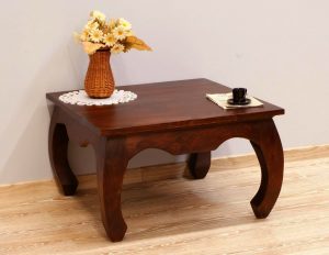 Stolik kawowy kolonialny lite drewno palisander indyjski w klasycznym stylu
