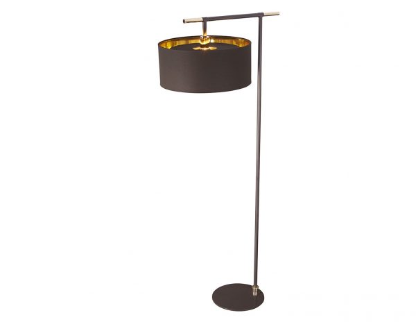 lampa stojąca podłogowa w styl retro kolorów- czekoladowego brązu