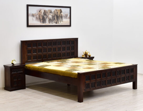 łóżko kolonialne lite drewno akacja Indie (4)