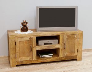 Komoda RTV szafka pod telewizor z litego drewna mango w stylu Loft