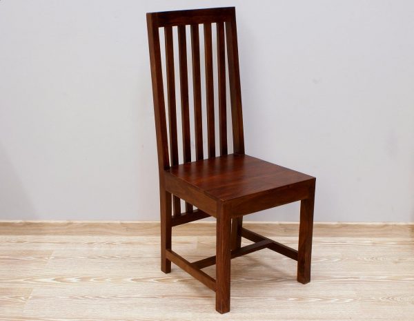 Krzesło kolonialne z litego drewna palisandru indyjskiego ciemny brąz