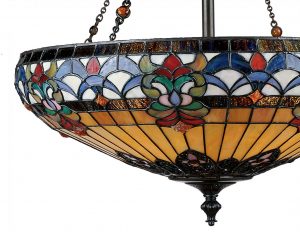 lampa wisząca sufitowa brązowa oprawa szkło artystyczne
