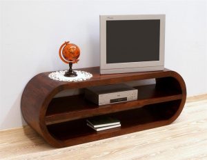 Szafka pod telewizor indyjska z litego drewna palisandru indyjskiego nowoczesna z półką ciemny brąz