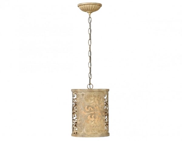 lampa wisząca florystyczny ornament lniany abażur
