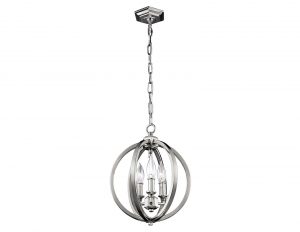 lampa wisząca sufitowa trzy punkty światła klosz kula z kryształkami nowoczesna