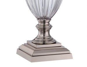 lampa stojąca podłogowa klosz w kolorze brązu podstawa metalowo szklana