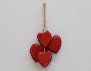 Zawieszka dekoracyjna drewniane czerwone serca Retro Loft