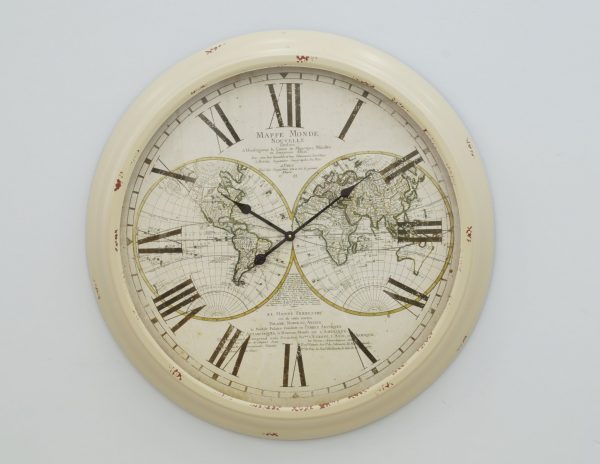 Zegar ścienny duży dekoracyjny w stylu Loft malowana rama