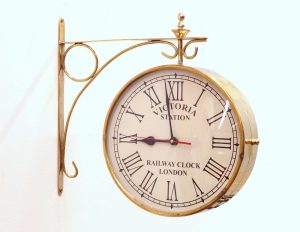Zegar kolejowy ścienny w klasycznym stylu Retro Vintage wykonany w Indiach