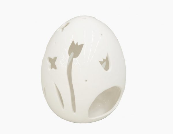 Świecznik biały ceramiczny wielkanocny okolicznościowy świąteczny jajko T-light