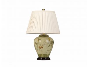 Lampa stołowa chińska porcelana motyw kwiatów styl prowansalski