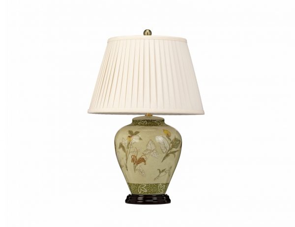 Lampa stołowa chińska porcelana motyw kwiatów styl prowansalski