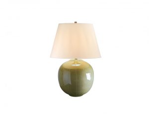 Lampa stołowa ceramiczna jasnozielona kula klasyczna