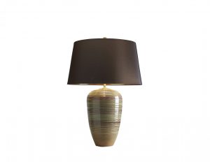 Lampa stołowa ceramiczna brązowa stylowa gustowna