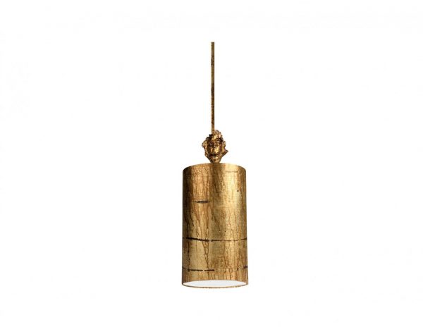 Lampa wisząca tuba kolor złoty styl eklektyczny
