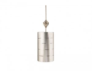 Lampa wisząca tuba kolor srebrny styl eklektyczny
