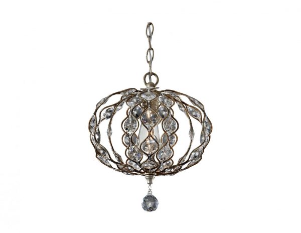 Lampa wisząca metalowa kula kryształki styl Glamour
