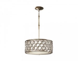 Lampa wisząca metalowa abażur kryształki styl Glamour