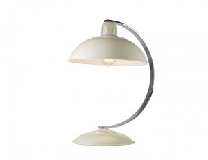 Lampka biurowa stołowa metalowa kolor kremowy styl retro