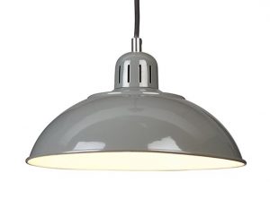 Lampa wisząca metalowa kolor szary styl retro