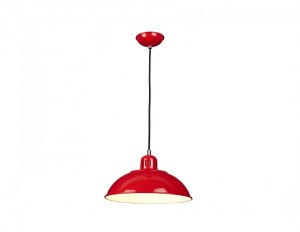 Lampa wisząca metalowa kolor czerwony styl retro