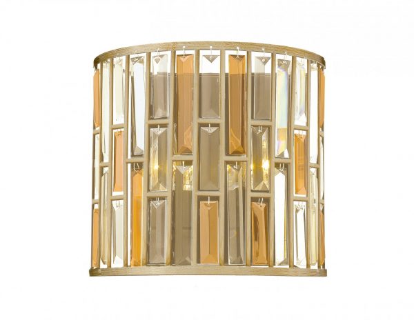 Kinkiet lampa ścienna kolor złoty kryształki współczesna styl Glamour