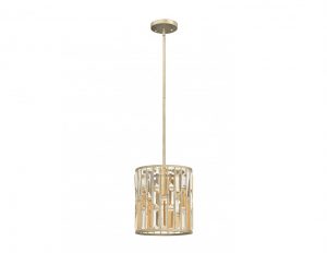 Lampa wisząca metalowa konstrukcja kolor złoty kryształki współczesna styl Glamour