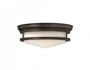 Lampa sufitowa plafon 3 źródła światła w kolorze ciemnego brązu klosz mleczne szkło styl retro