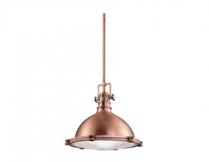 Lampa wisząca metalowa kolor miedź styl industrialny