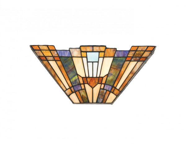 Lampa ścienna witrażowa Tiffany dwa źródła światła styl orientalny unikatowa