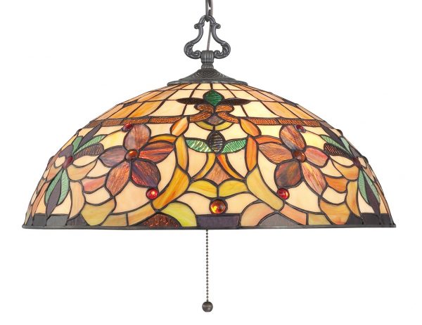 Lampa wisząca Tiffany witrażowa 3 źródła światła stylowa
