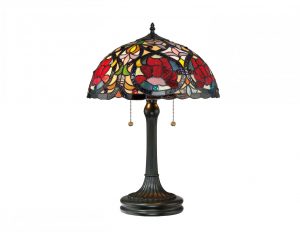 Lampa stołowa Tiffany witrażowa ręcznie wykonana klosz ciepłe kolory