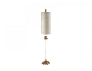 Lampa stołowa metalowa kolor srebrny patyna artystyczna