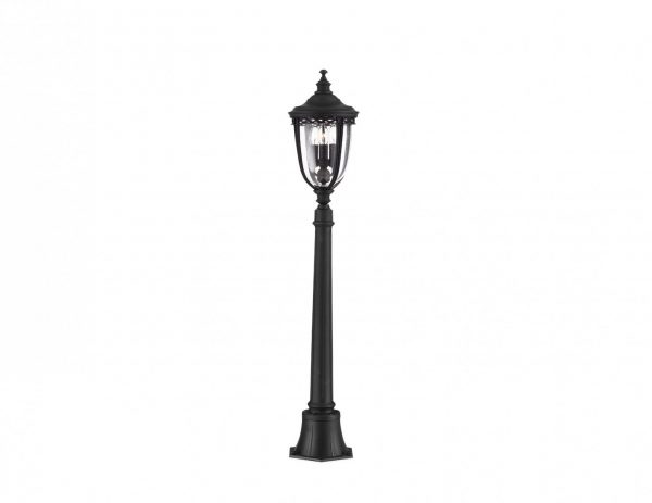 Lampa zewnetrzna latarnia stojaca ogrodowa 3 zrodla swiatla kolor czarny srednia