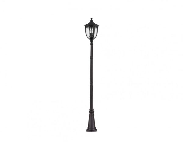 Lampa zewnetrzna latarnia stojaca ogrodowa 3 zrodla swiatla kolor czarny wysoka