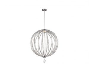 Lampa wisząca kształt kuli duża metalowa kryształowe korale LED nowoczesna Glamour