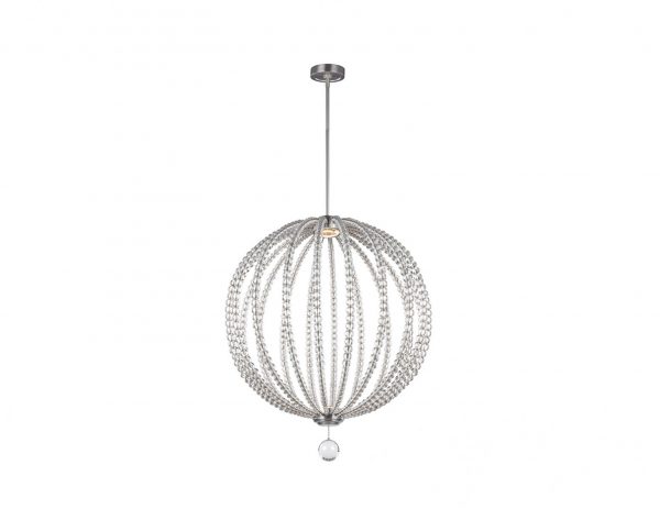 Lampa wisząca kształt kuli duża metalowa kryształowe korale LED nowoczesna Glamour