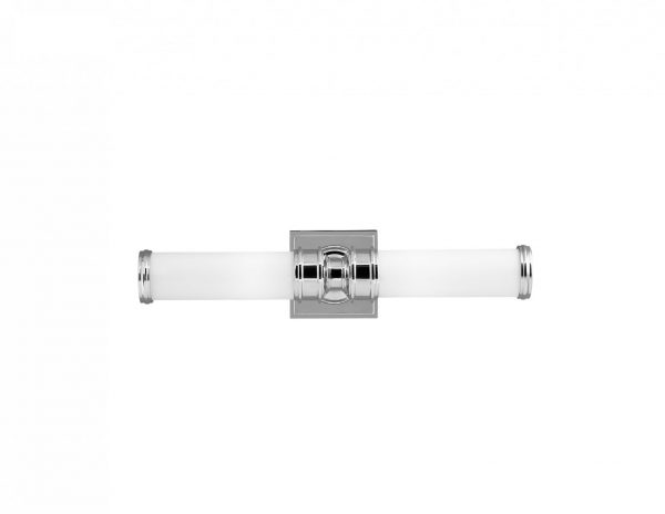 Kinkiet lampa ścienna łazienka dwa źródła światła srebrny biały styl modern