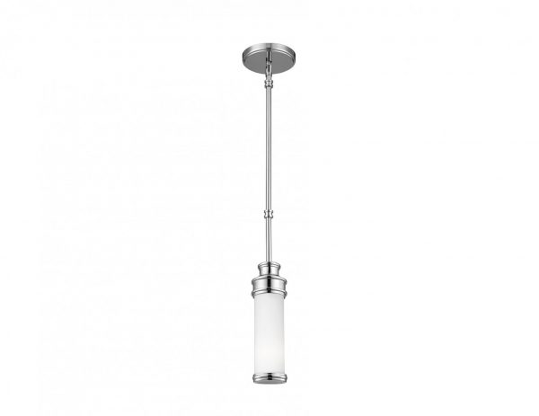 Lampa wisząca mała do łazienki srebrny biały styl modern