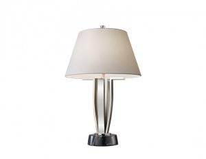 Lampa stołowa kolor srebrny elegancka nowoczesna
